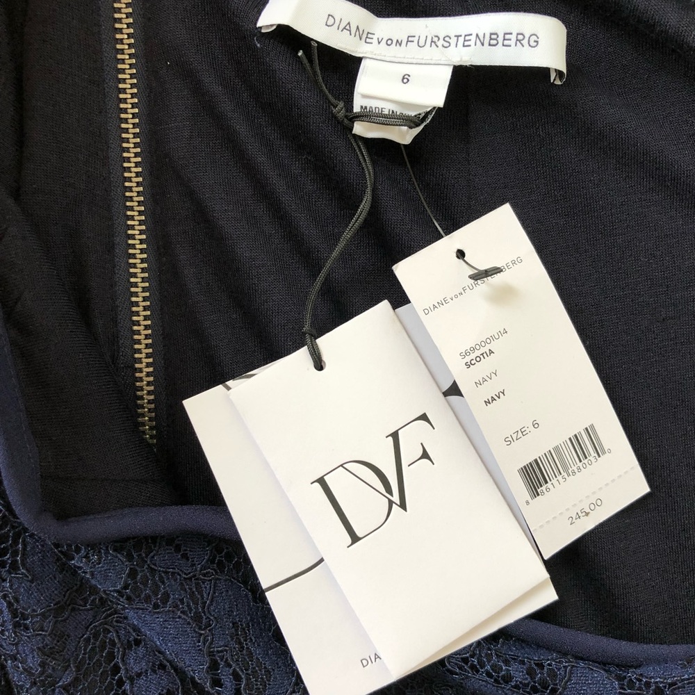 New! DVF Navy lace pencil skirt